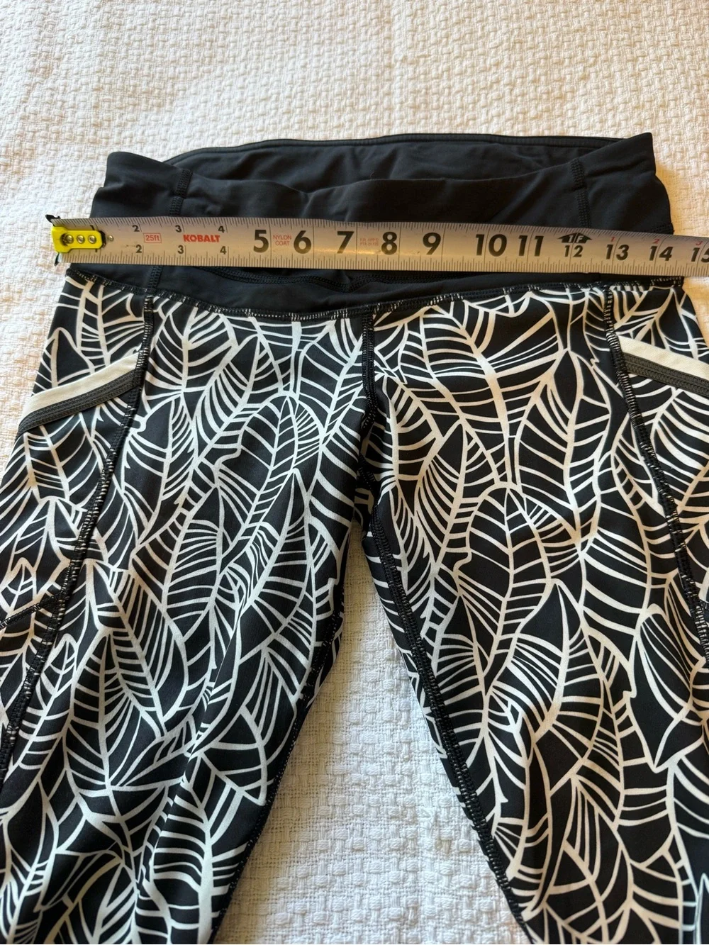 lululemon athletica Black & White Leaf-Print Bike Shorts